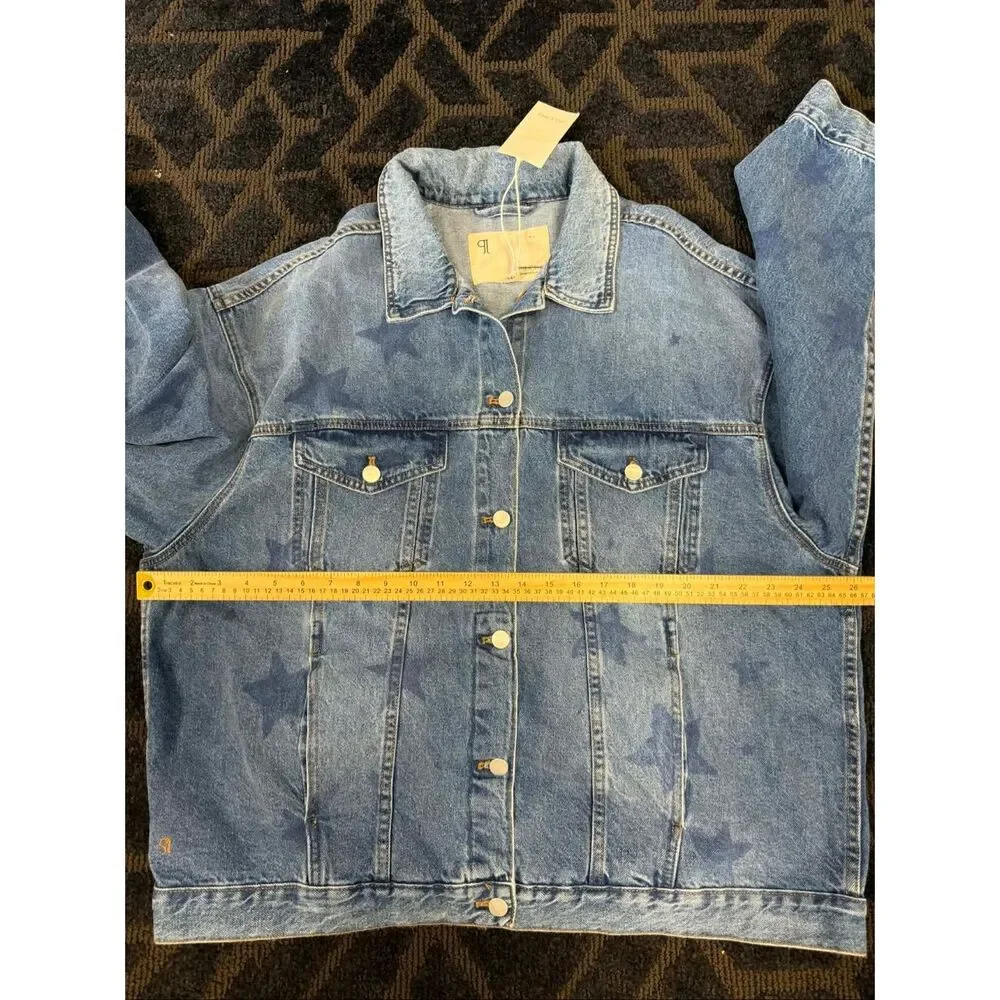 New Anthropologie The Weston Denim Boyfriend Jacket by Pilcro: Star Print Editio - Picture 10 of 15